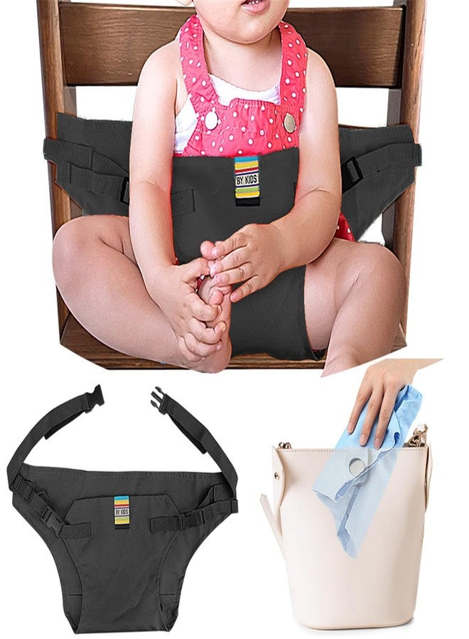 Price Xes Baby Harness for High Chair, Portable Feeding Safety Seat with Adjustable Straps, Foldable Baby Booster Harness Belt for Home, Restaurant, Shopping, Travel (Black) - Image 1